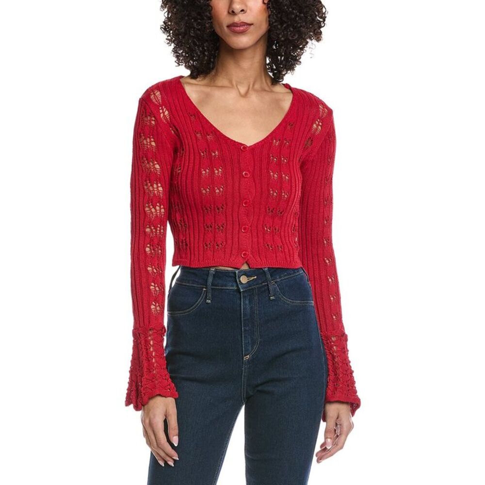 Madison Miles Womens  Knit Sweater, Red